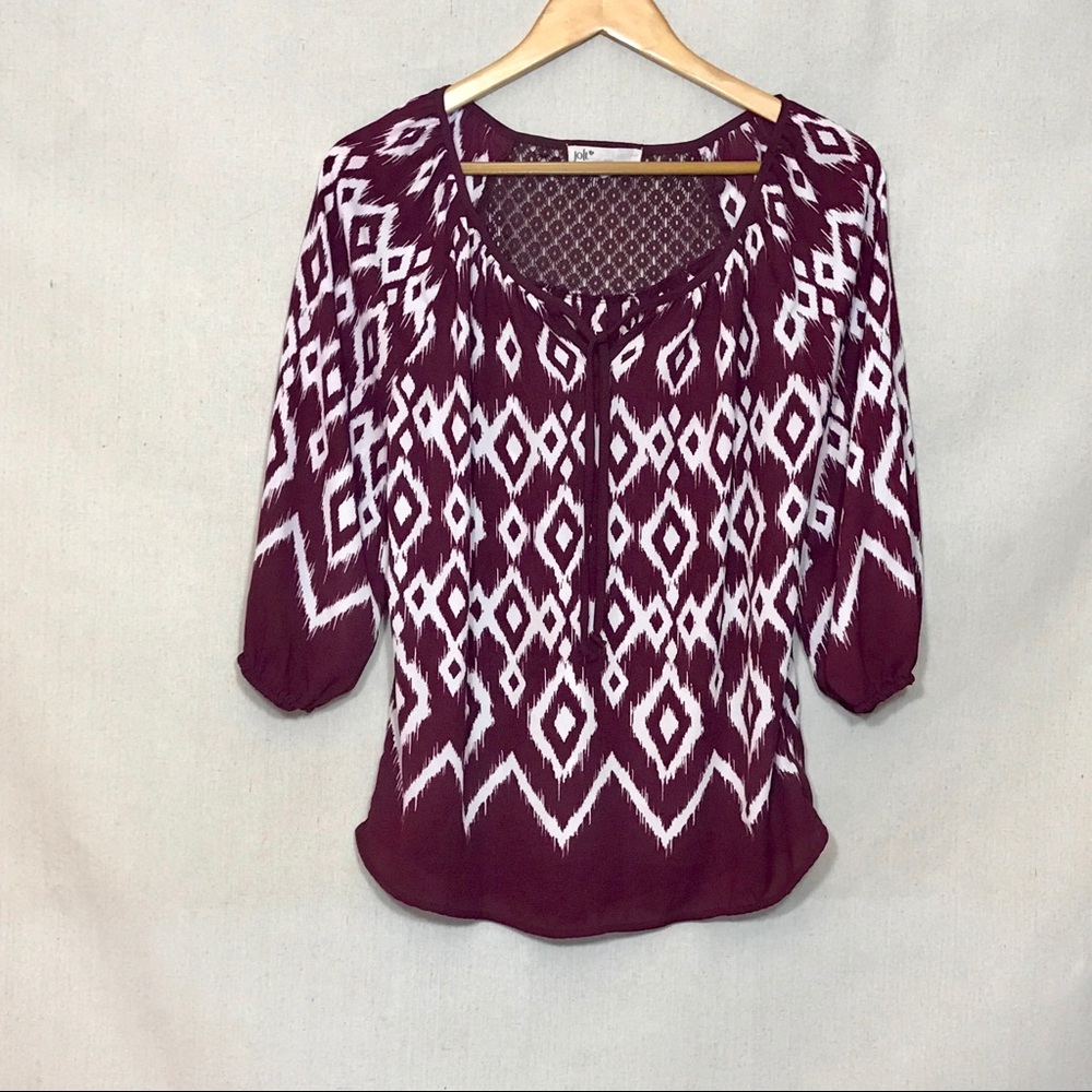 Maroon peasant top